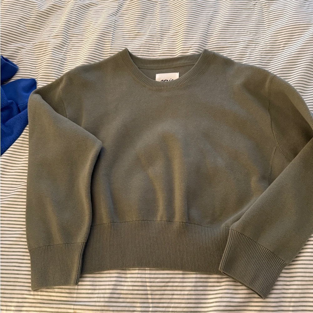 aerie Olive Green Crew Neck Sweater